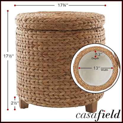 Casafield 17" Round Storage Ottoman - Image 3