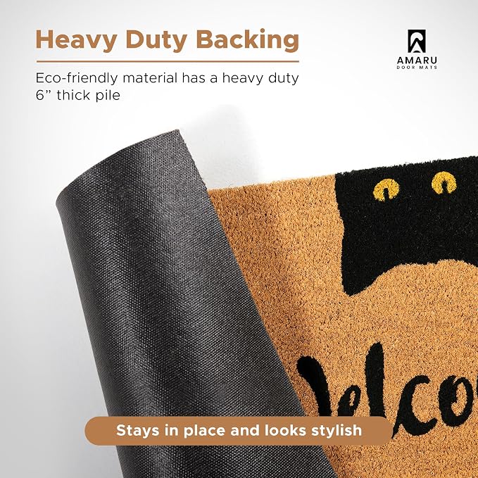 Coir Welcome Mat, Welcome Cats, 24 x 36 in | 100% Natural Coir, Anti-Shedding - Image 6
