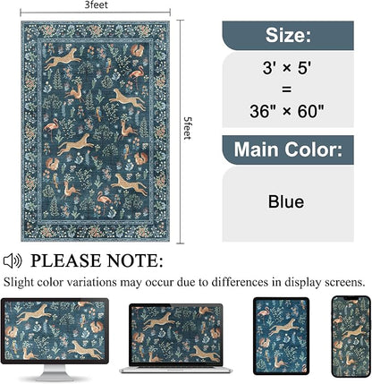 DUKINO 3x5 Rug, Washable Animal Area Rug - Image 2