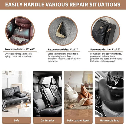 ONine Leather Repair Patch, Self-Adhesive Couch Patch, Car Seats Backpack - Image 6