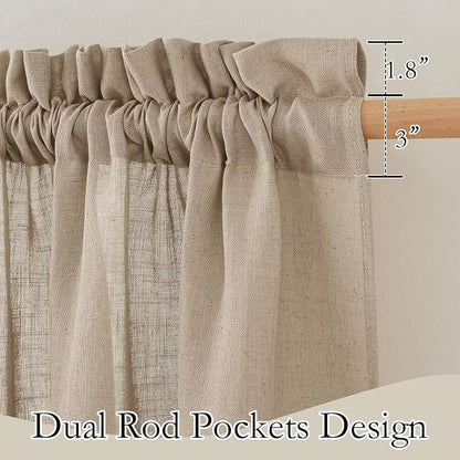 RYB HOME Sheer Curtains 102 inches, Extra Long Floor to Ceiling Curtains | Half - Image 2