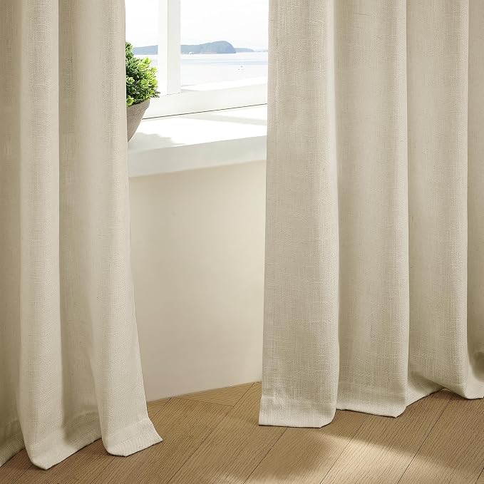 108 Inch Neutral Linen Curtains 2 Panels Set Pinch Pleated | Memory Training - Image 7