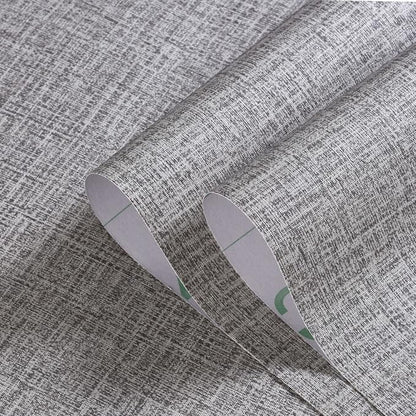 Grey Contact Paper Peel and Stick Wallpaper 32.8ft Pre-Pasted Grasscloth - Image 3