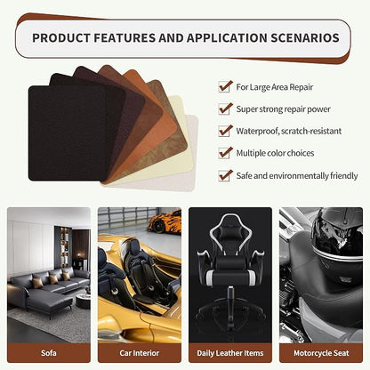 ONine Leather Repair Patch，Self-Adhesive Couch Patch，Multicolor Available - Image 4