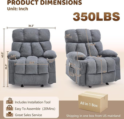 Massage Rocking Recliner Chair, Ergonomic Recliners Sofa - Image 2