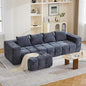 119" Boneless Couch, Oversized Cloud L Shaped Couch, Modular Sectional 4 Seater by CACFTII