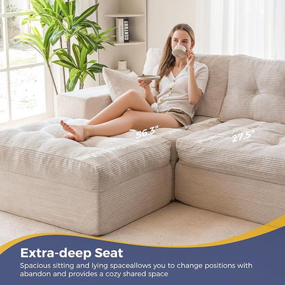 MAXYOYO 104" L Shaped Modular Sectional Sofa - Image 8