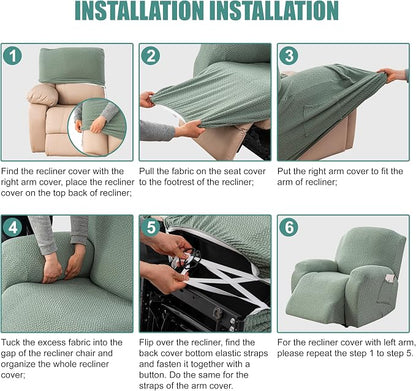 Genina Recliner Chair Cover, Stretch Reclining Chair Covers, Recliner Sofa - Image 7