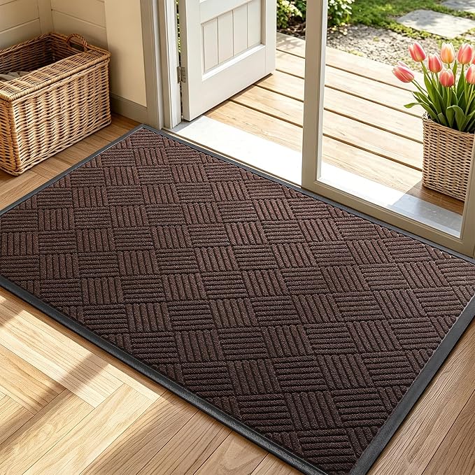Front Door Mat, Heavy Duty Waterproof Doormat 61.5"x36", Stain Fade Resistant by WELDUN%E2%80%94IdealChoiceforHome