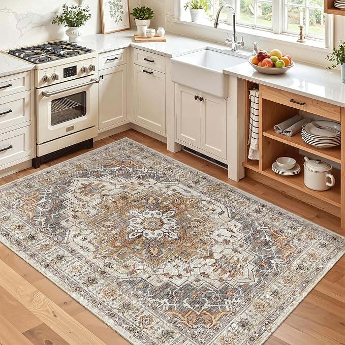 Madane Area Rug 4x6 Washable Rugs Vintage by Madane