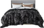 Bedsure GentleSoft Fluffy Tie Dye Black King Size Blanket by Unknown