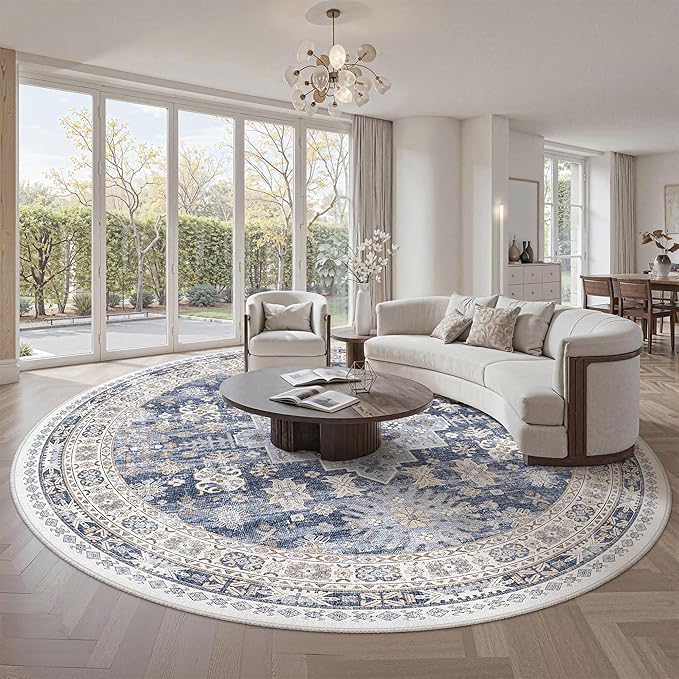 Round Rug 8ft, Circle Rug for Dining Room Table, Dining Room, Nursery Room - Image 3