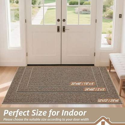 BEQHAUSE Dirt Trapper Door Mat 32" x 72", Non-Slip Washable Doormats, Low - Image 2
