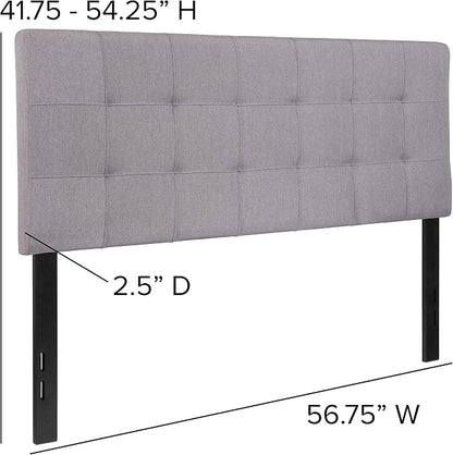 Flash Furniture Bedford Tufted Upholstered Full Size Headboard in Light Gray - Image 2