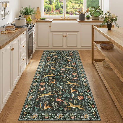 DUKINO 3x7 Hallway Runner Rug, Non Slip Animal Kitchen Runner Rug, Low Pile - Image 4