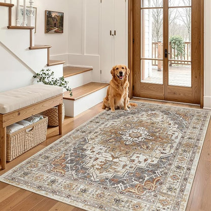 Madane Area Rug 4x6 Washable Rugs Vintage - Image 3