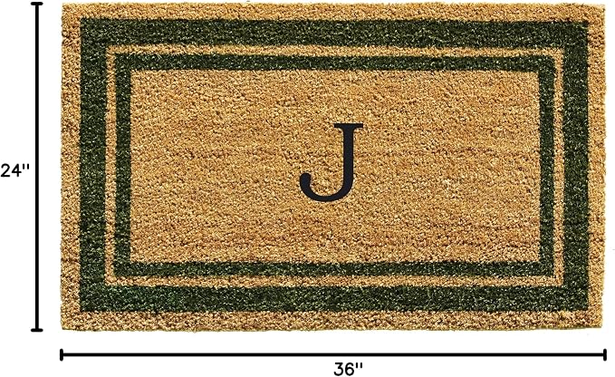 Calloway Mills 153042436J Sage Green Border 24" x 36" Monogram Doormat - Image 2