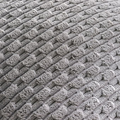 Set of 4 Grey Decorative Throw Pillow Covers 26x26 Inch Corduroy Pillow Covers - Image 5