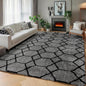 5x7 Area Rugs for Living Room Bedroom, Fluffy Grey and Black Geometric Rug | by ONASAR