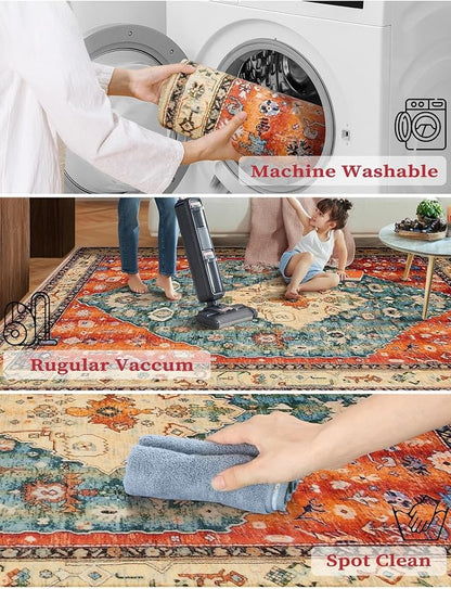 SERISSA 3x12 Washable Non Slip Boho Runner Rug - Image 3
