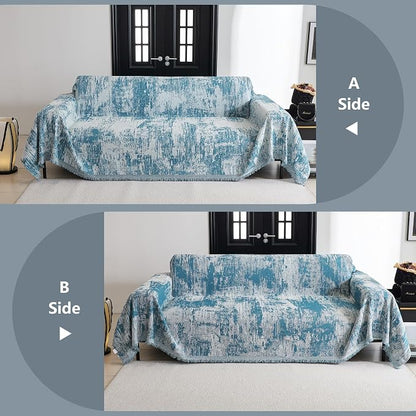 MYSKY HOME Sectional Couch Cover Sage Abstract Geometric Sofa Covers - Image 6