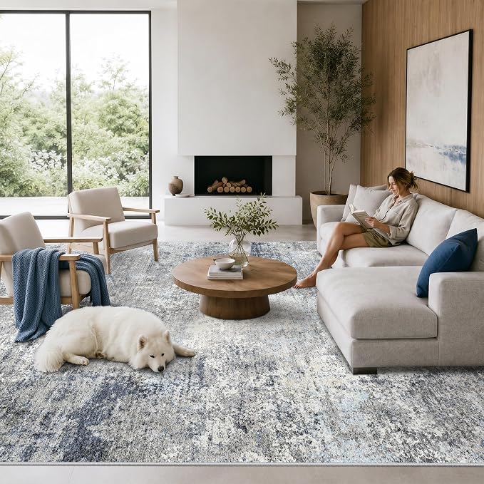12x15 Extra Large Area Rug for Living Room Washable Abstract Rug, sofas and - Image 2
