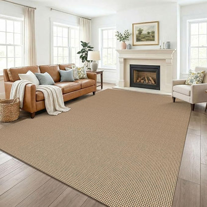 KOZYFLY Farmhouse 7.5x10 Rugs for Living Room, Non Slip Woven Area Rugs by KOZYFLY