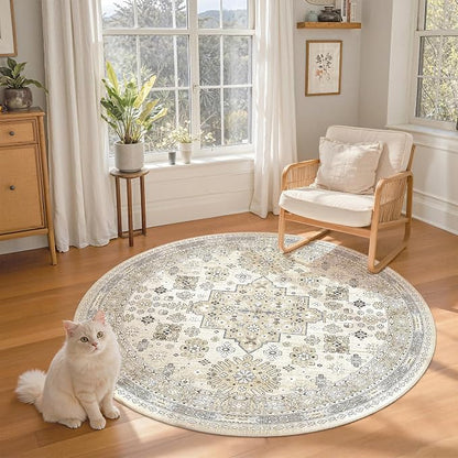 Round Rug 6ft, Circle Rug for Dining Room Table, Dining Room, Nursery Room - Image 3