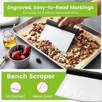 Spring Chef Dough Blender & Pastry Cutter Tool, Stainless Steel Pastry Blender & Bench Scraper for Pizza, Nut, Pie - Multipurpose Dough Cutter & Scraper Tool for Baking with Soft Grip Handles - Black