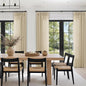 Beige Linen Semi Sheer Curtains 96 Inches Long Pinch Pleated Curtain | by DUKIYO