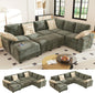 Ihanherry 106-inch Large L-Shaped Sectional Sofa Bed, 7-Seater Convertible Pull by iHanHerry