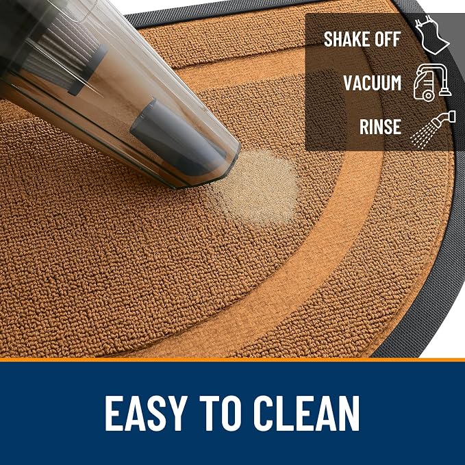 OLANLY Half Circle Front Door Mat Outside 29.5x17 All-Season Rubber Doormat | - Image 6