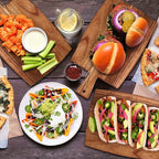 Patelai 12 Packs Wooden Cutting Board Set with Handles Large Kitchen Serving Plain Chopping Board Bulk Gifts for Mom for Vegetables Meat Pizza Cheese Fruit Bread(Acacia Wood,17 x 10 Inch)