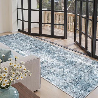 Soalmost Abstract Runner Rug 3x8 Hallway Kitchen Rugs Non-Slip, Foldable - Image 3