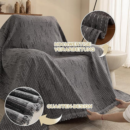 MYSKY HOME Chair Covers Armchair, Recliner Chair Cover Dark Grey Couch Cover - Image 3