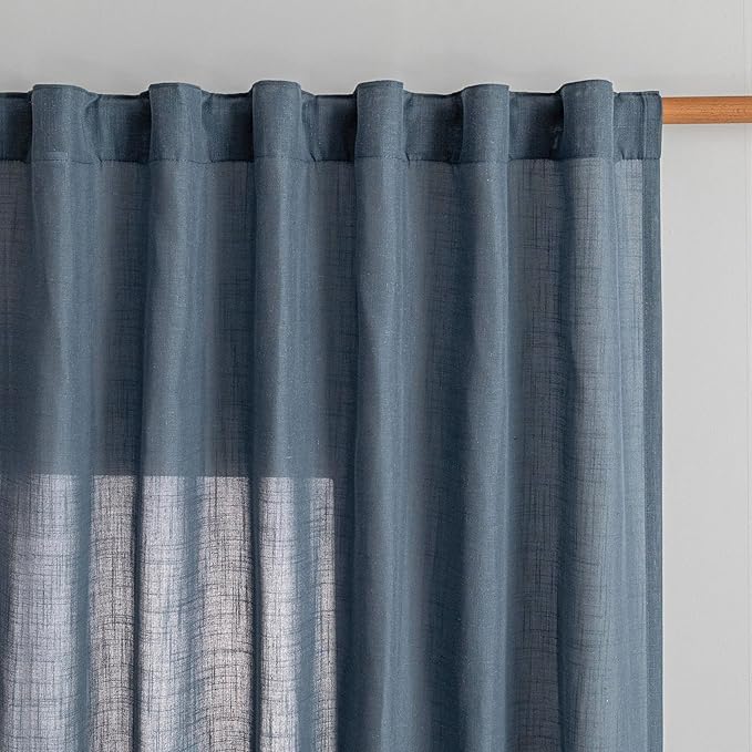 MYSKY HOME Extra Long Sheer Curtains Farmhouse, Sliding Door Curtain - Image 2