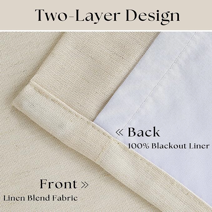 Cream Beige Pinch Pleated 120 Inch Curtains High Ceiling Linen Curtains | 100% - Image 4