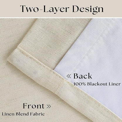 Cream Beige Pinch Pleated 120 Inch Curtains High Ceiling Linen Curtains | 100% - Image 4