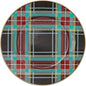 MACKENZIE-CHILDS Enamel Salad and Dessert Plate, Small Plate for a Dessert or Appetizer Dish, 8 Inches, Black Tartan