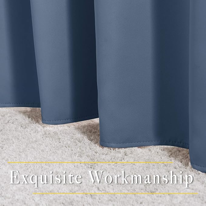 NICETOWN Stone Blue Blackout Curtains 102 inch Length, Grommet Energy Saving - Image 6