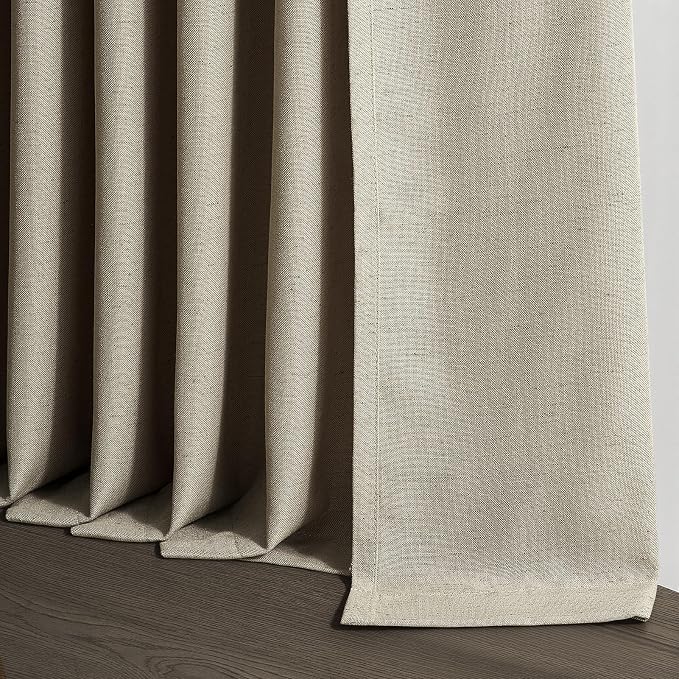 Topfinel 105 Inch Curtains 2 Panels Set, Two Packs Pinch Pleat Back Tab Linen - Image 4