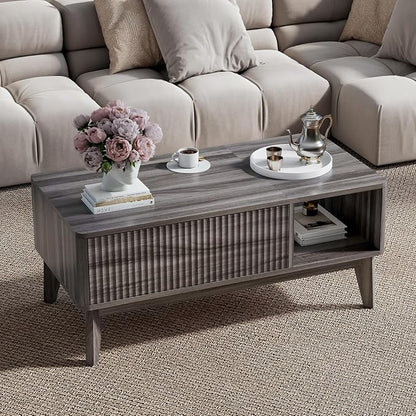 LYNCOHOME Fluted Lift Top Coffee Table - Image 5