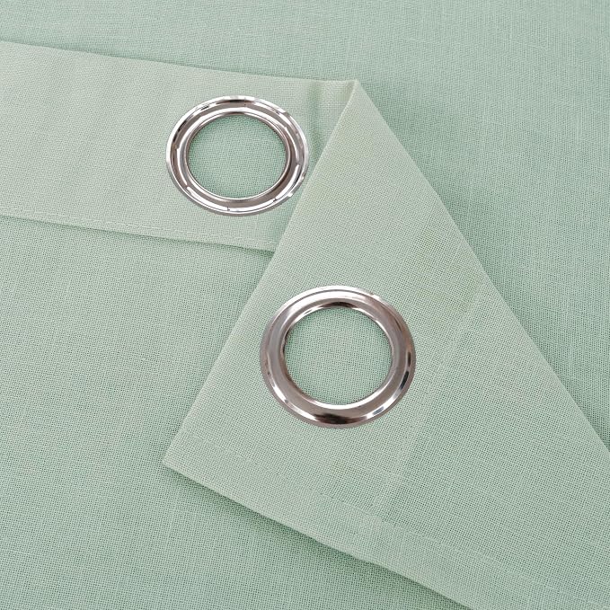 YoungsTex 95 Inch Long Sage Linen Curtains - Image 8