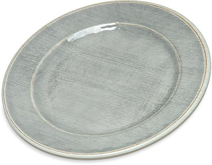 Carlisle FoodService Products Grove Reusable Plastic Plate Appetizer Plate with Rim for Home and Restaurant, Melamine, 7 Inches, Smoke, (Pack of 12)
