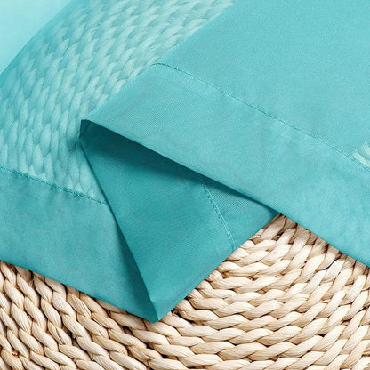 Chyhomenyc Turquoise Sheer Curtains 54 Inch Long 2 Panels, Light Filtering Rod - Image 6