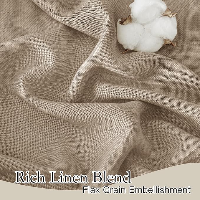 RYB HOME Linen Semi Sheer Curtains - Image 4