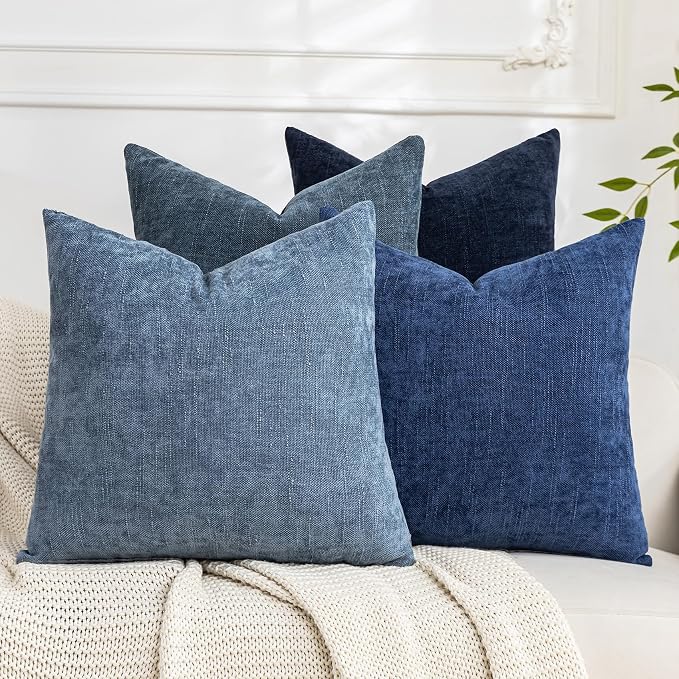 Set of 4 Soft Textured Decorative Throw Pillow Covers 16x16 Inch Cozy Farmhouse by Cozoomy