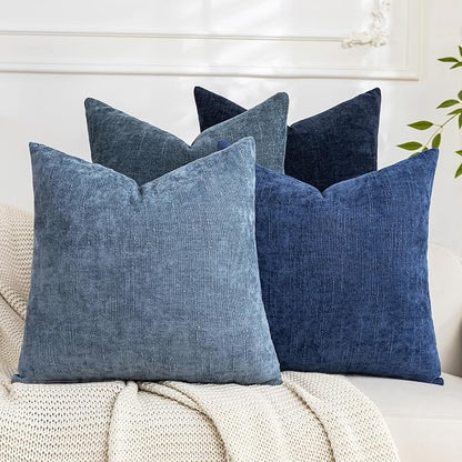 Set of 4 Soft Textured Decorative Throw Pillow Covers 16x16 Inch Cozy Farmhouse by Cozoomy