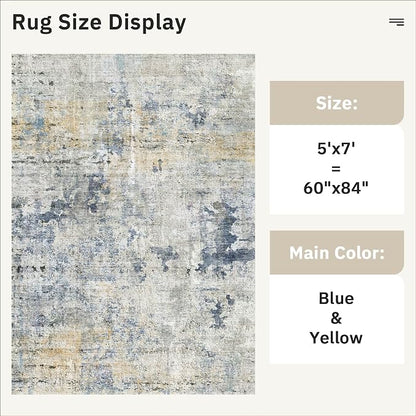 Soalmost Abstract Rug 5x7 Washable Area Rugs - Image 5