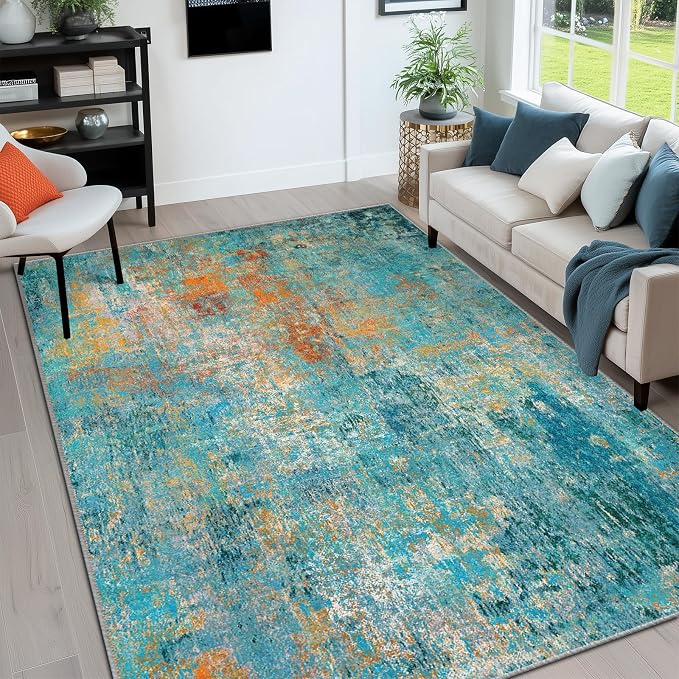 RELEANY Washable 5'x7' Abstract Area Rug - Image 9